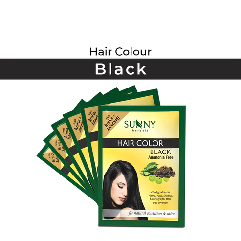 SUNNY HERBALS HAIR COLOR BLACK- (Pack of 6)